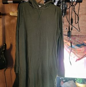 Lou grey sweater dress. Includes pockets and a hood !